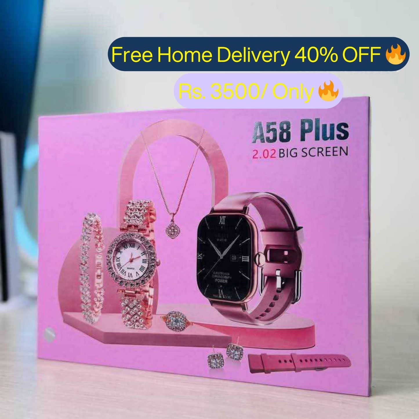 6 in 1 A58 Plus Smartwatch (2.02" Big Display)